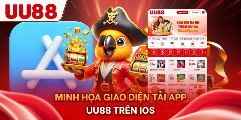 Minh họa giao diện tải app UU88 trên iOS